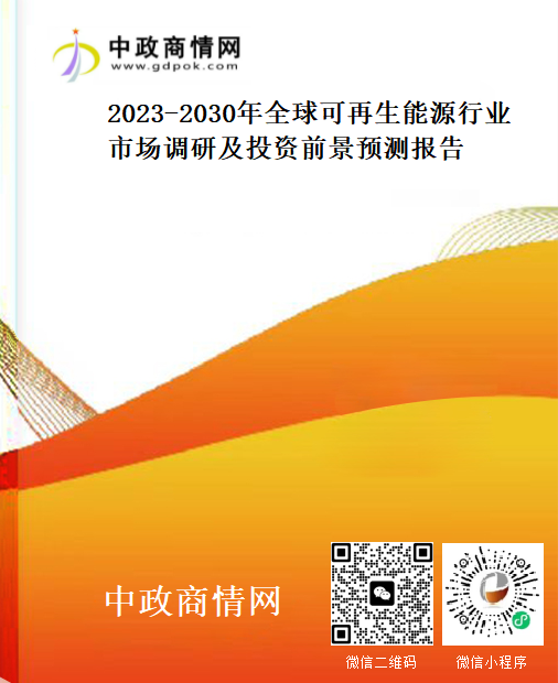 2023-2030年全球可再生能源行业市场调研及投资前景预测